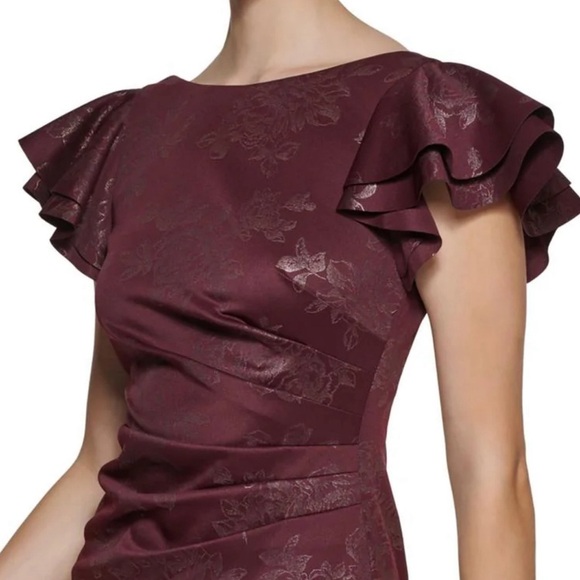 JESSICA HOWARD Women’s Printed Side-Tuck Sheath Dress Size 18 Wine Maroon NWT - Picture 7 of 8